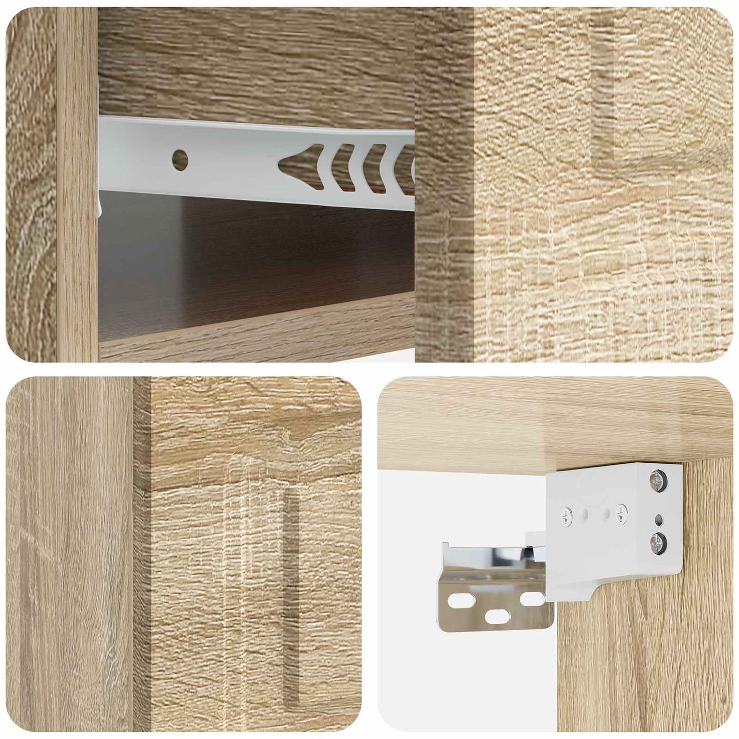 Væghængt Natbord med skuffe 2 pcs Sonoma-eg 49 x 34,5 x 20 cm
