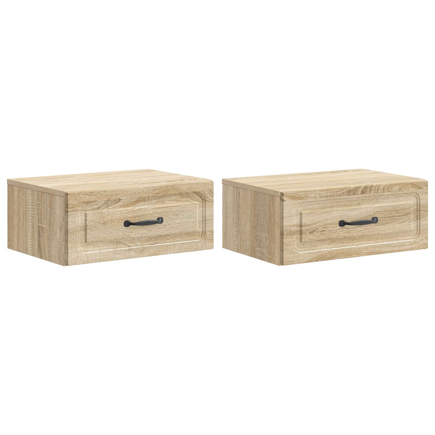 Væghængt Natbord med skuffe 2 pcs Sonoma-eg 49 x 34,5 x 20 cm
