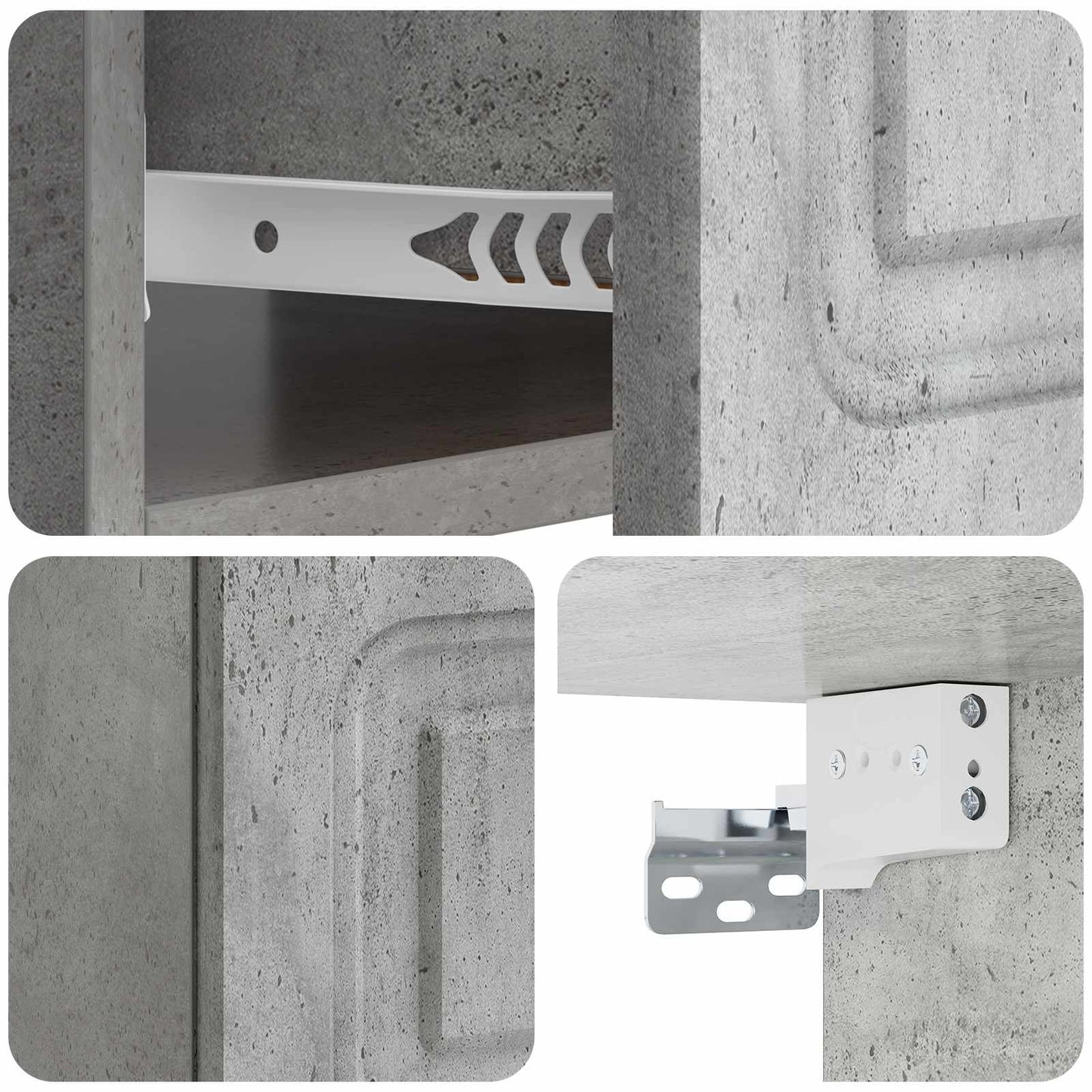 Væghængt Natbord med skuffe 2 pcs Betongrå 49 x 34,5 x 20 cm