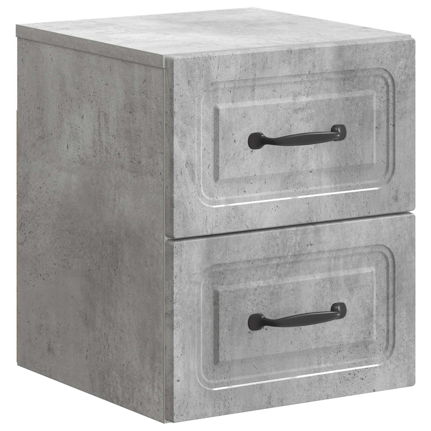 Væghængt Natbord med skuffe 2 pcs Betongrå 34,5 x 33 x 40 cm