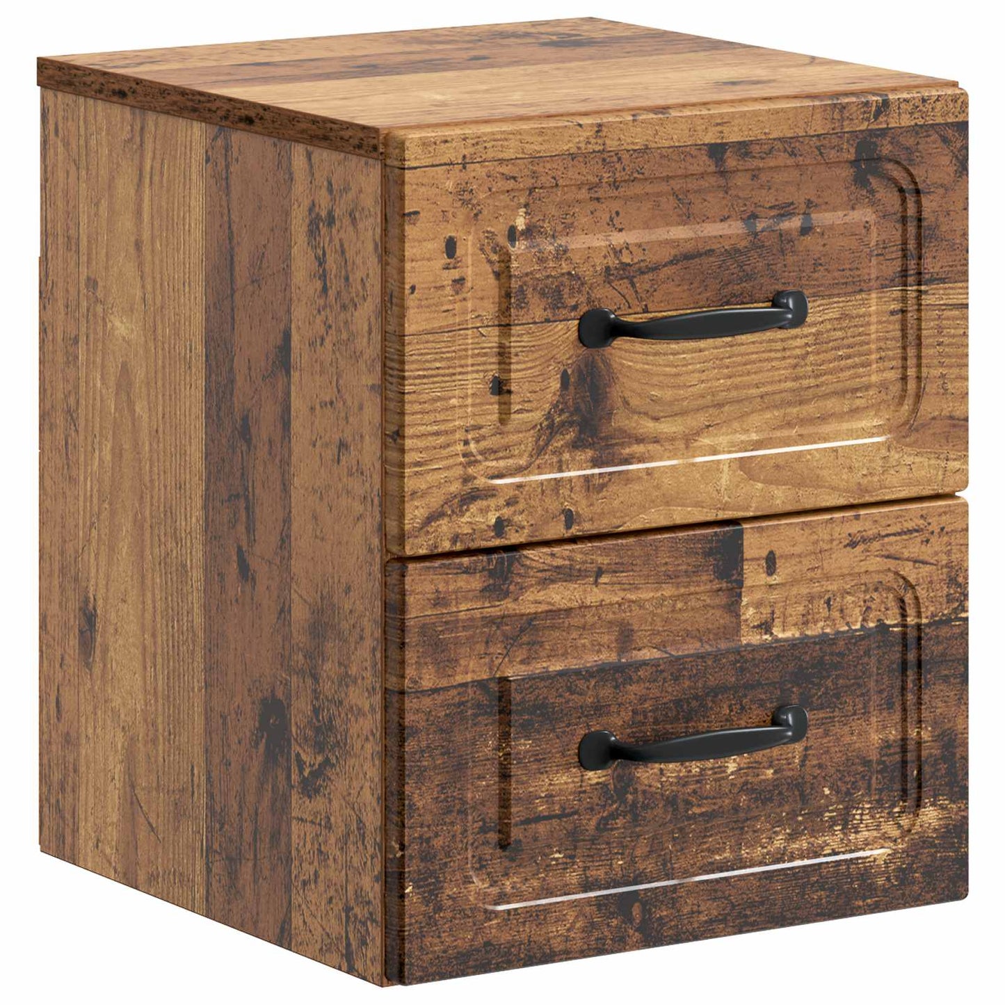 Væghængt Natbord med skuffe 2 pcs Gammelt træ 34,5 x 33 x 40 cm