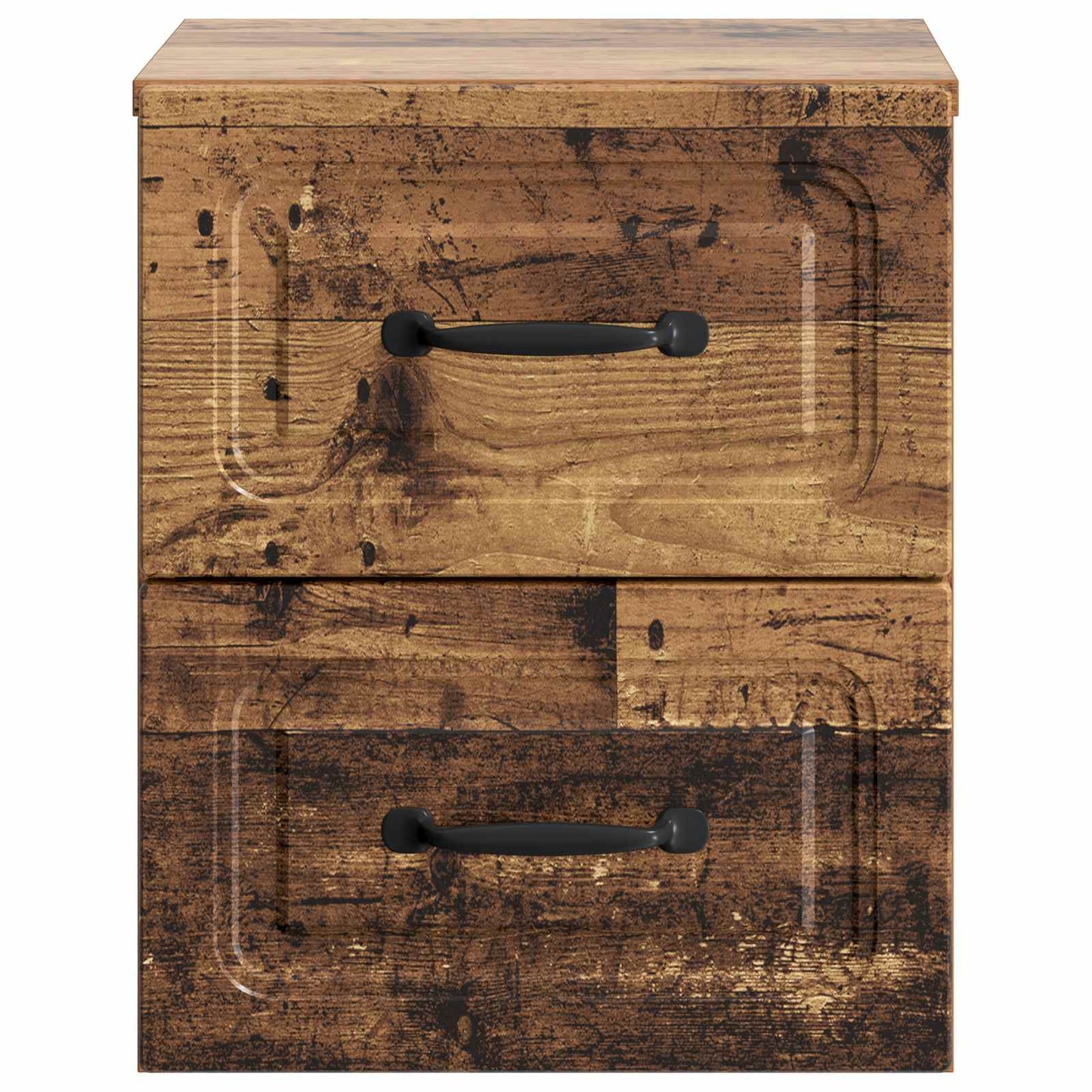 Væghængt Natbord med skuffe 2 pcs Gammelt træ 34,5 x 33 x 40 cm