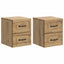 Væghængt Natbord med skuffe 2 pcs Artisan-eg 34,5 x 33 x 40 cm