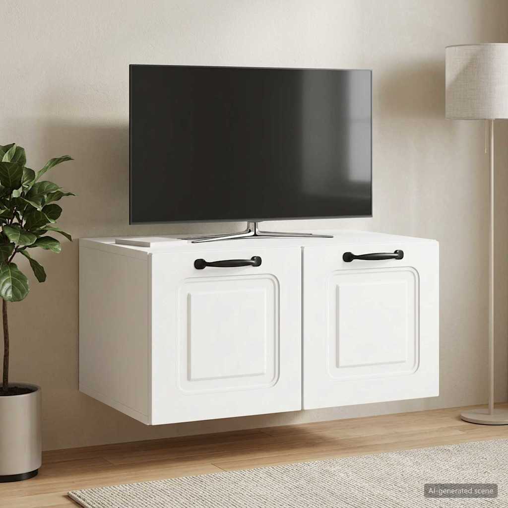 Væghængt TV-skab Hvid 59,5 x 41 x 30 cm Konstrueret træ