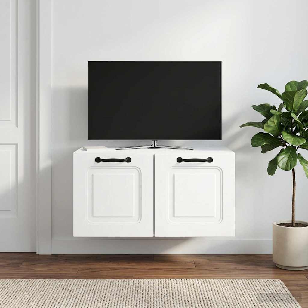 Væghængt TV-skab Hvid 59,5 x 41 x 30 cm Konstrueret træ