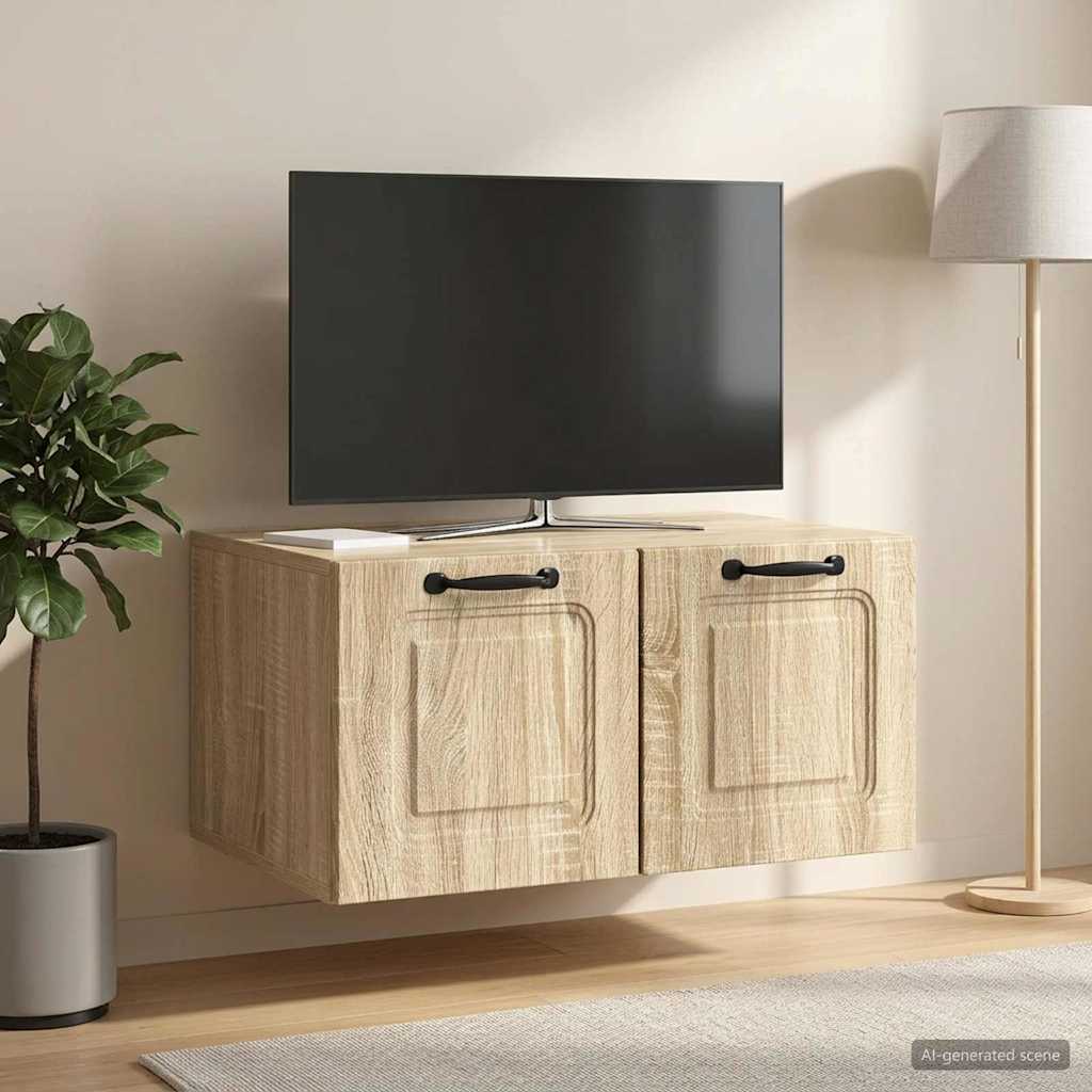 Væghængt TV-skab Sonoma-eg 59,5 x 41 x 30 cm Konstrueret træ
