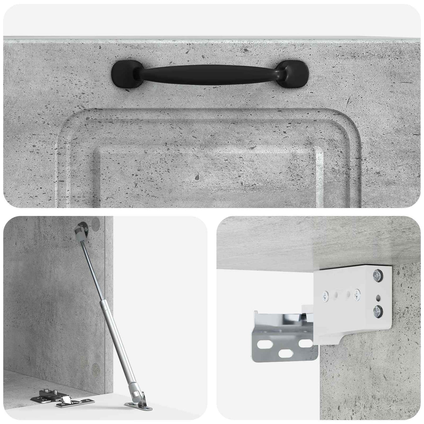 Væghængt TV-skab Betongrå 59,5 x 41 x 30 cm Konstrueret træ