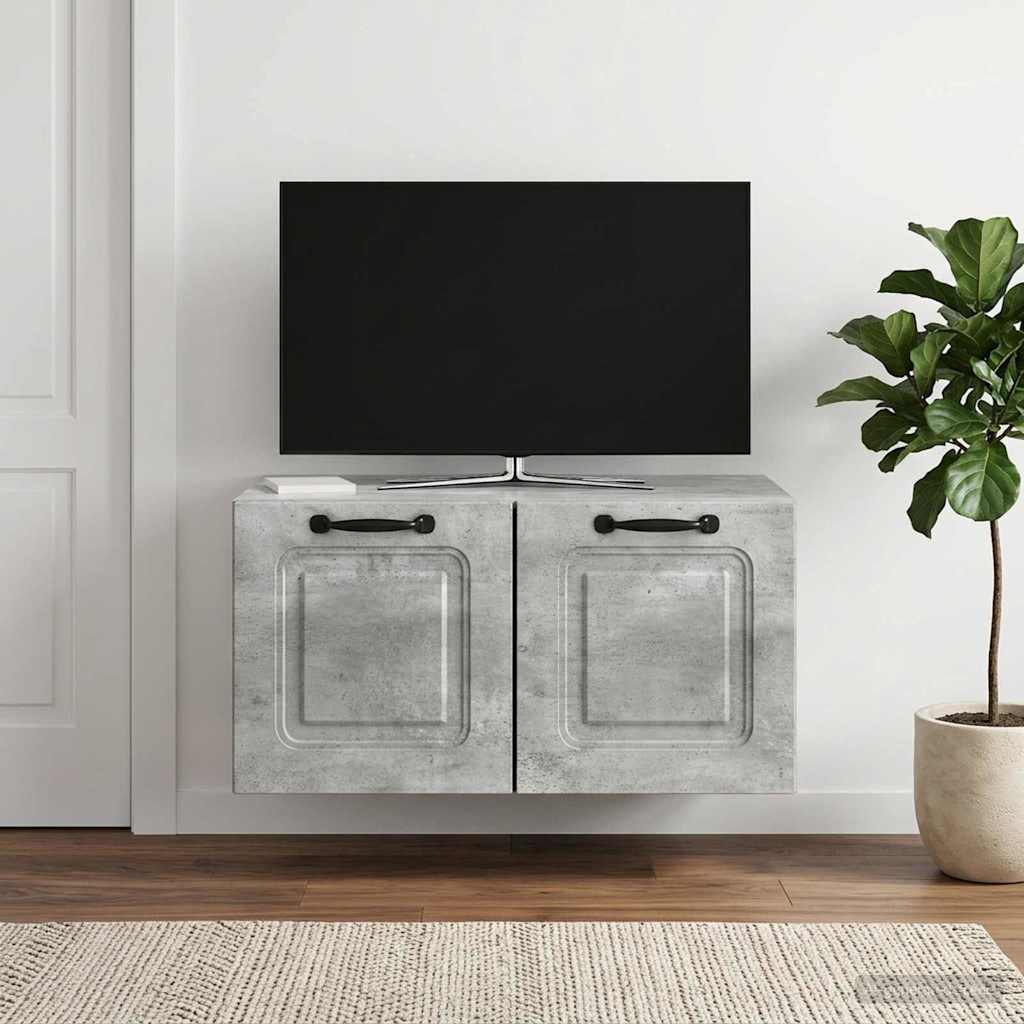 Væghængt TV-skab Betongrå 59,5 x 41 x 30 cm Konstrueret træ