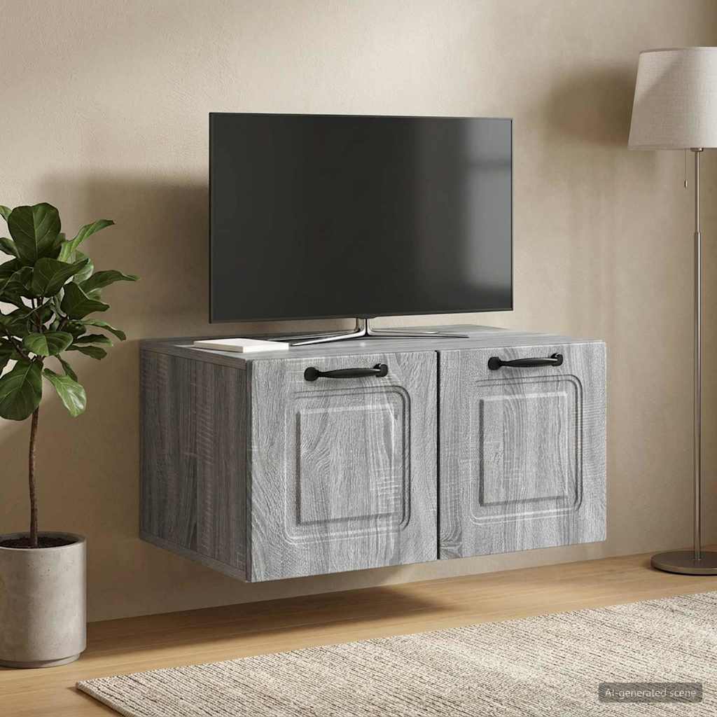 Væghængt TV-skab Vægmonteret Grå sonoma-eg 59,5 x 41 x 30 cm