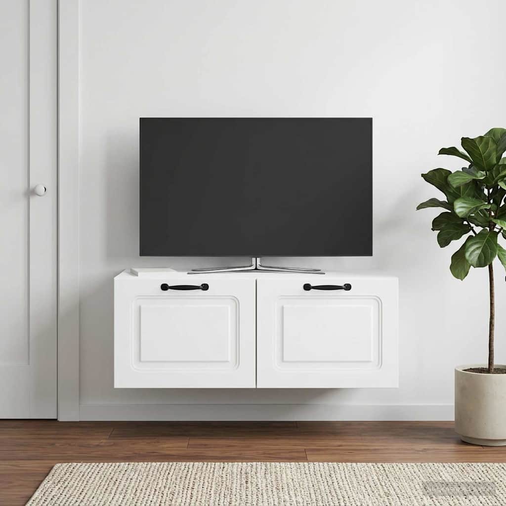 Væghængt TV-skab Hvid 78,5 x 41 x 30 cm Konstrueret træ