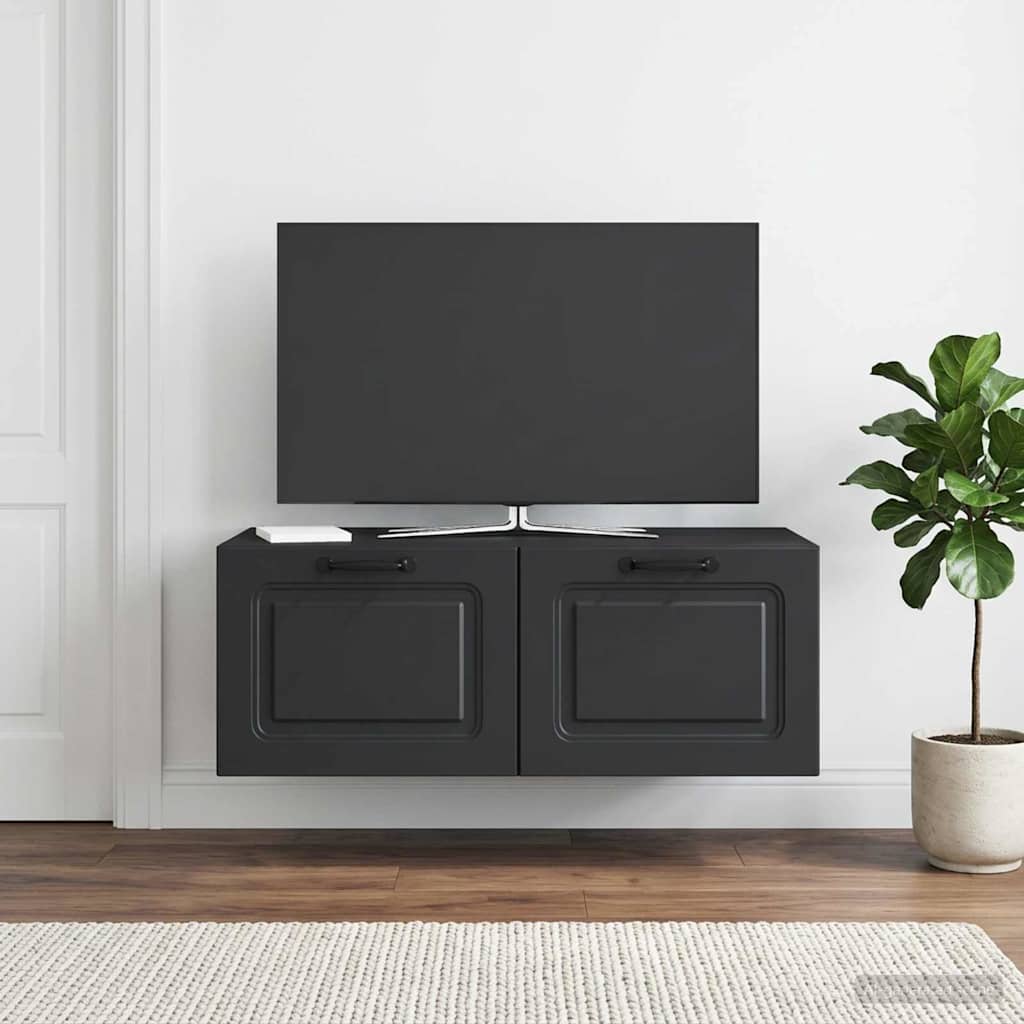 Væghængt TV-skab Sort 78,5 x 41 x 30 cm Konstrueret træ