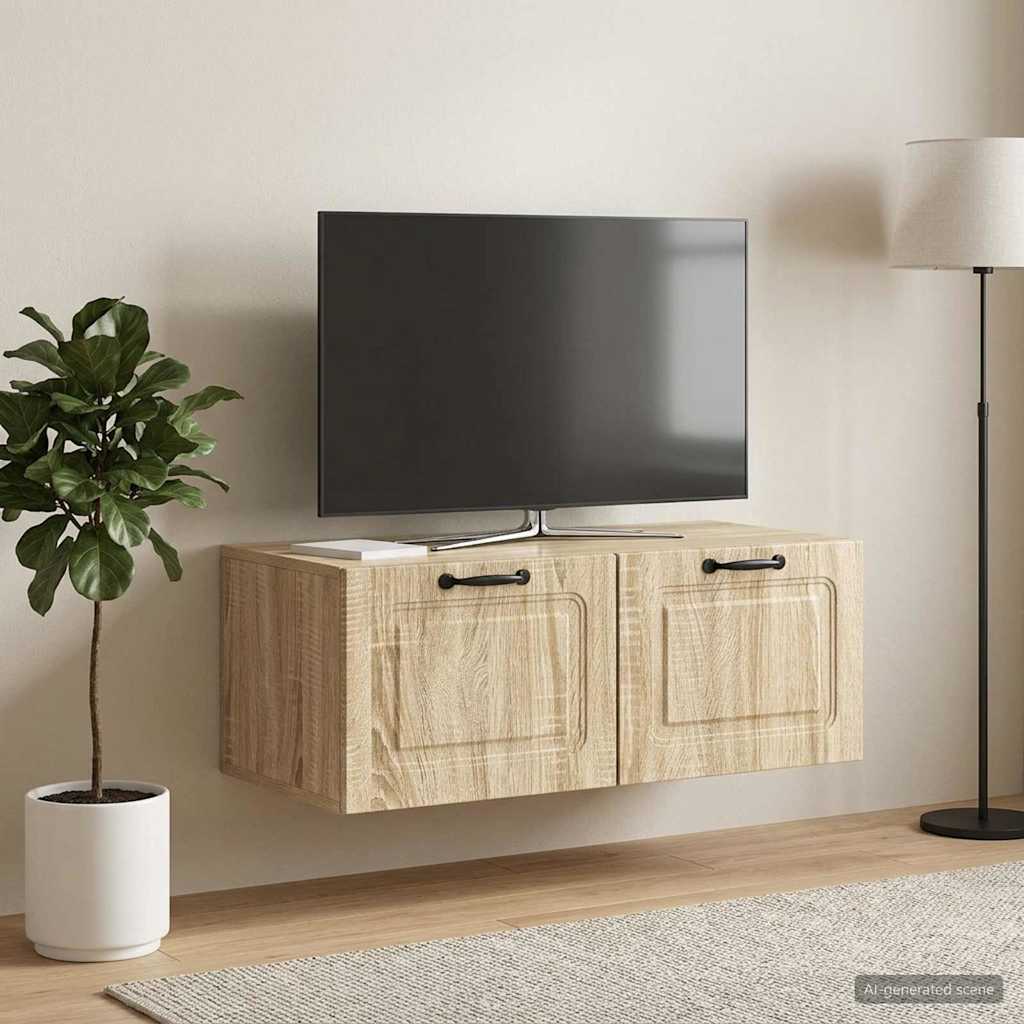 Væghængt TV-skab Sonoma-eg 78,5 x 41 x 30 cm Konstrueret træ