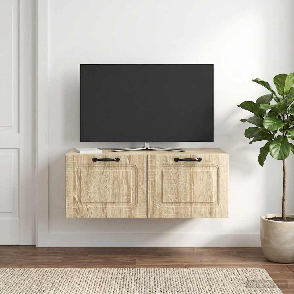 Væghængt TV-skab Sonoma-eg 78,5 x 41 x 30 cm Konstrueret træ