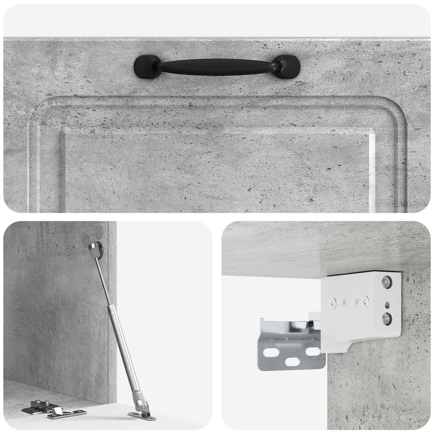 Væghængt TV-skab Betongrå 78,5 x 41 x 30 cm Konstrueret træ