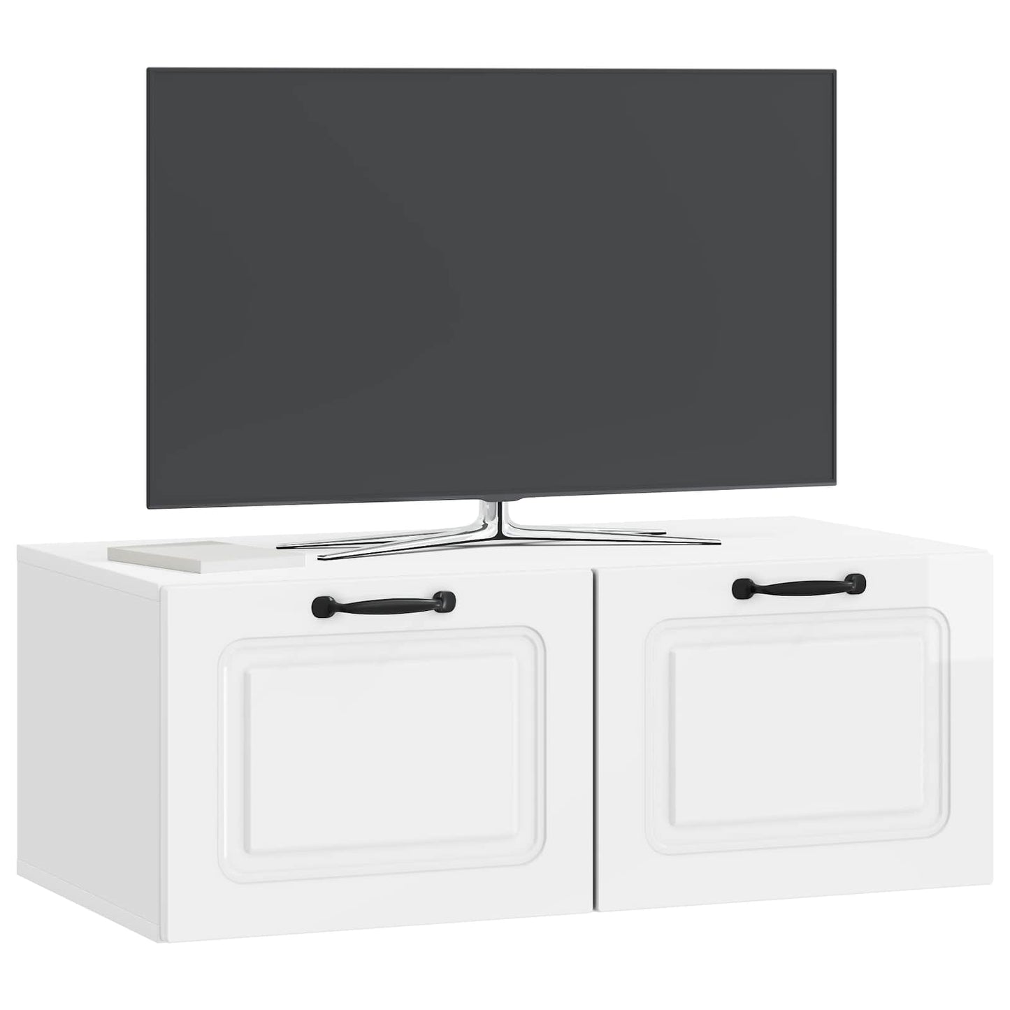 Væghængt TV-skab Vægmonteret Hvid højglans 78,5 x 41 x 30 cm