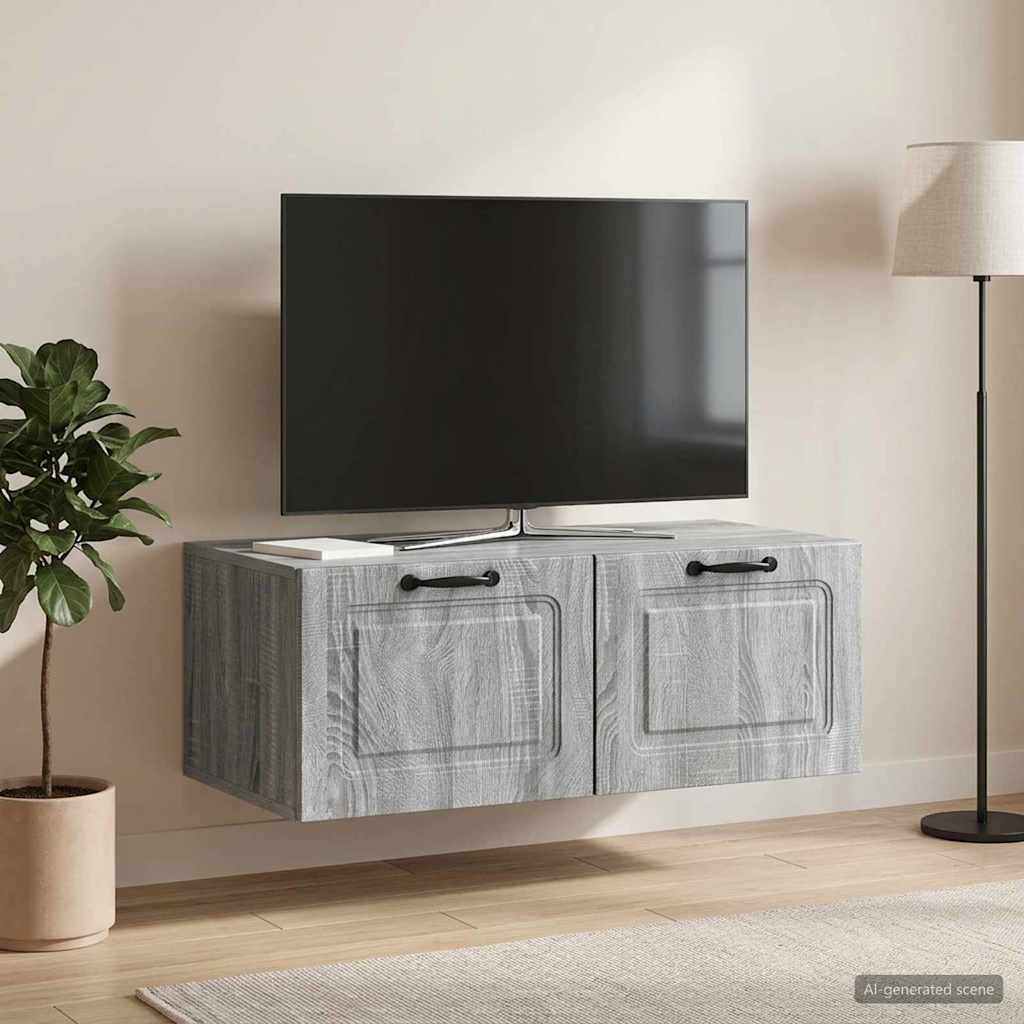 Væghængt TV-skab Vægmonteret Grå sonoma-eg 78,5 x 41 x 30 cm