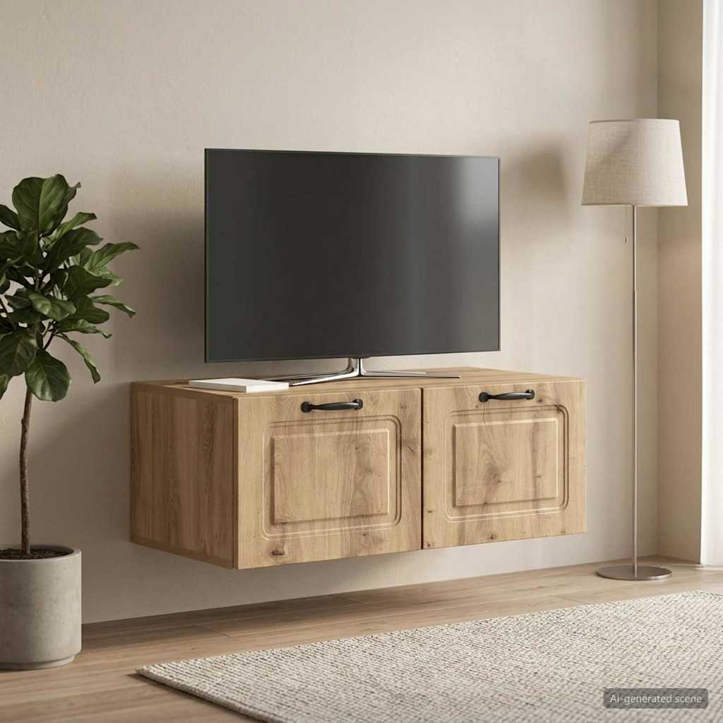 Væghængt TV-skab 78,5 x 41 x 30 cm Artisan-eg Konstrueret træ
