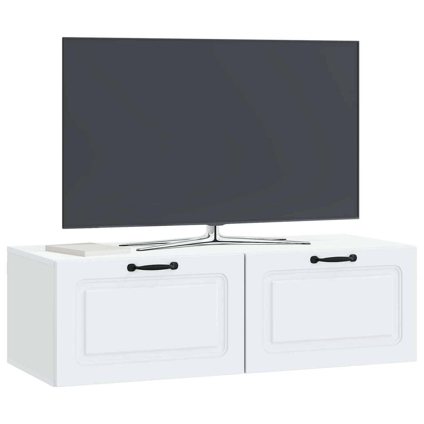Væghængt TV-skab Hvid 98 x 41 x 30 cm Konstrueret træ