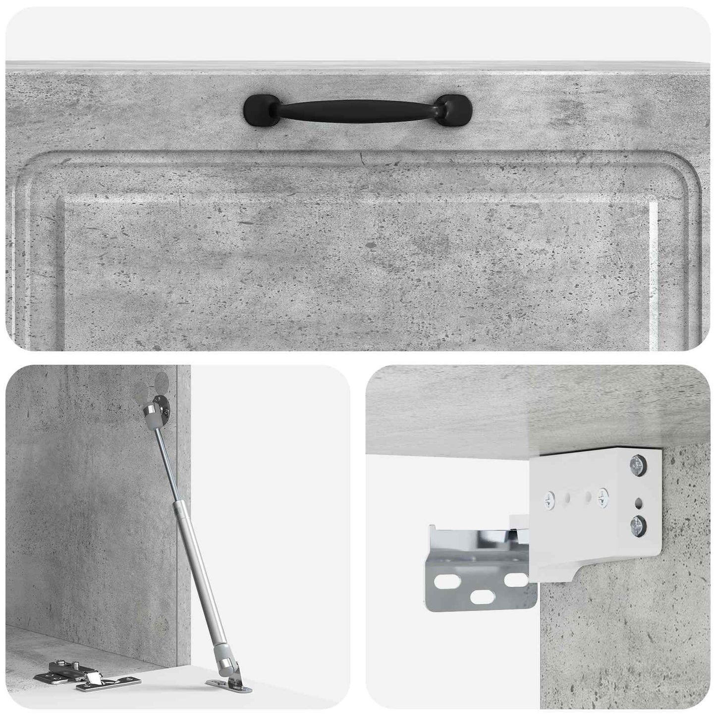 Væghængt TV-skab Betongrå 98 x 41 x 30 cm Konstrueret træ