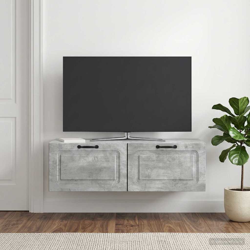 Væghængt TV-skab Betongrå 98 x 41 x 30 cm Konstrueret træ