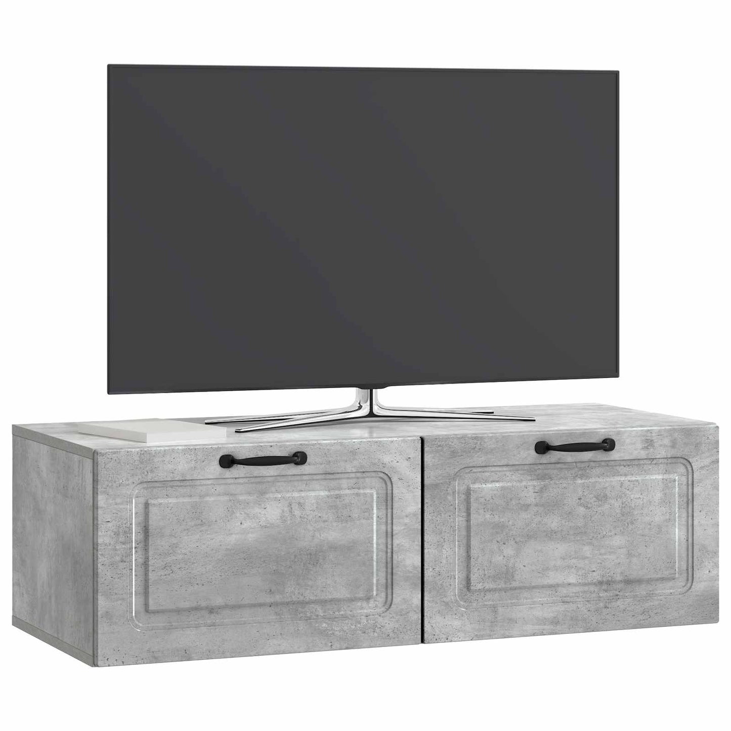 Væghængt TV-skab Betongrå 98 x 41 x 30 cm Konstrueret træ