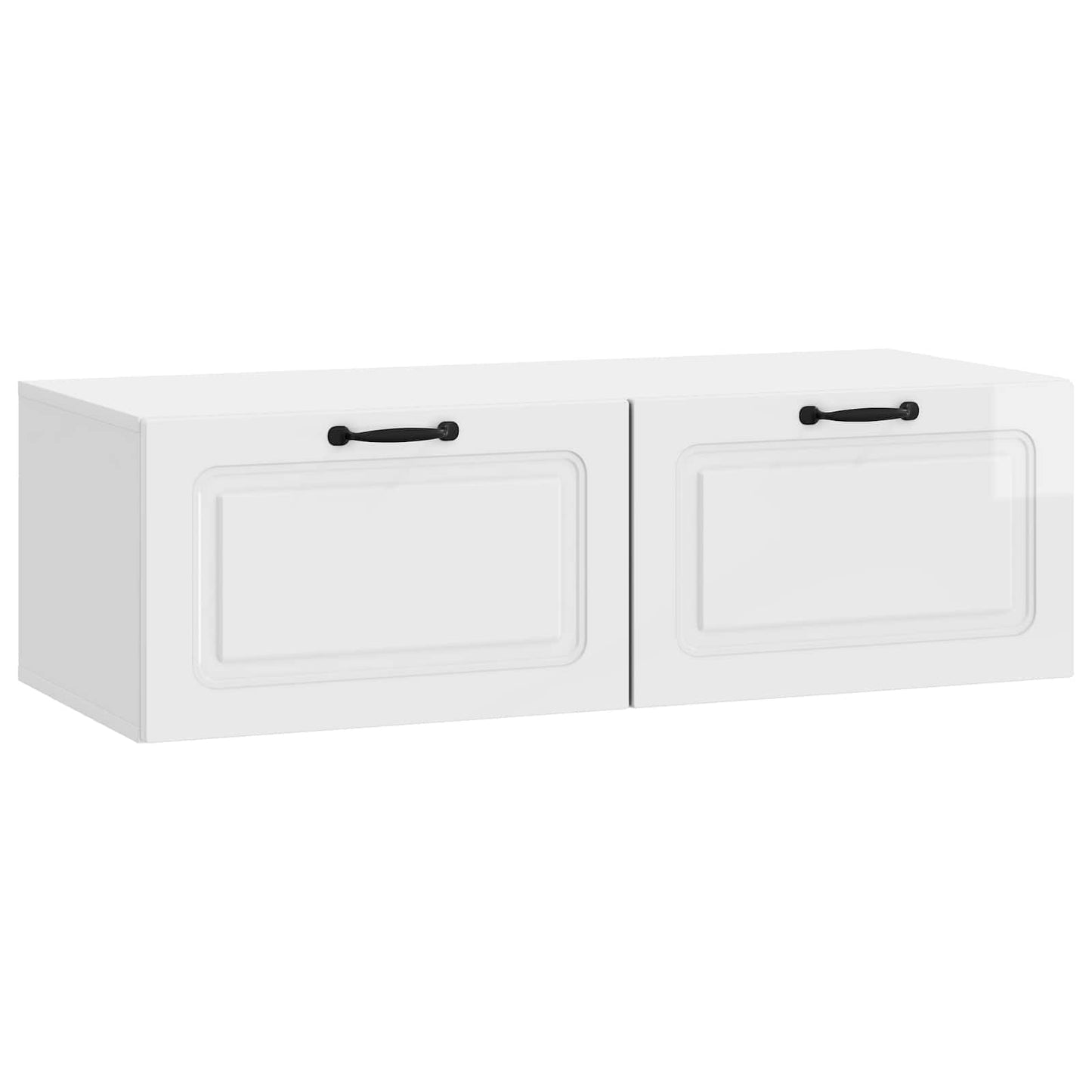 Væghængt TV-skab Hvid højglans 98 x 41 x 30 cm Konstrueret træ