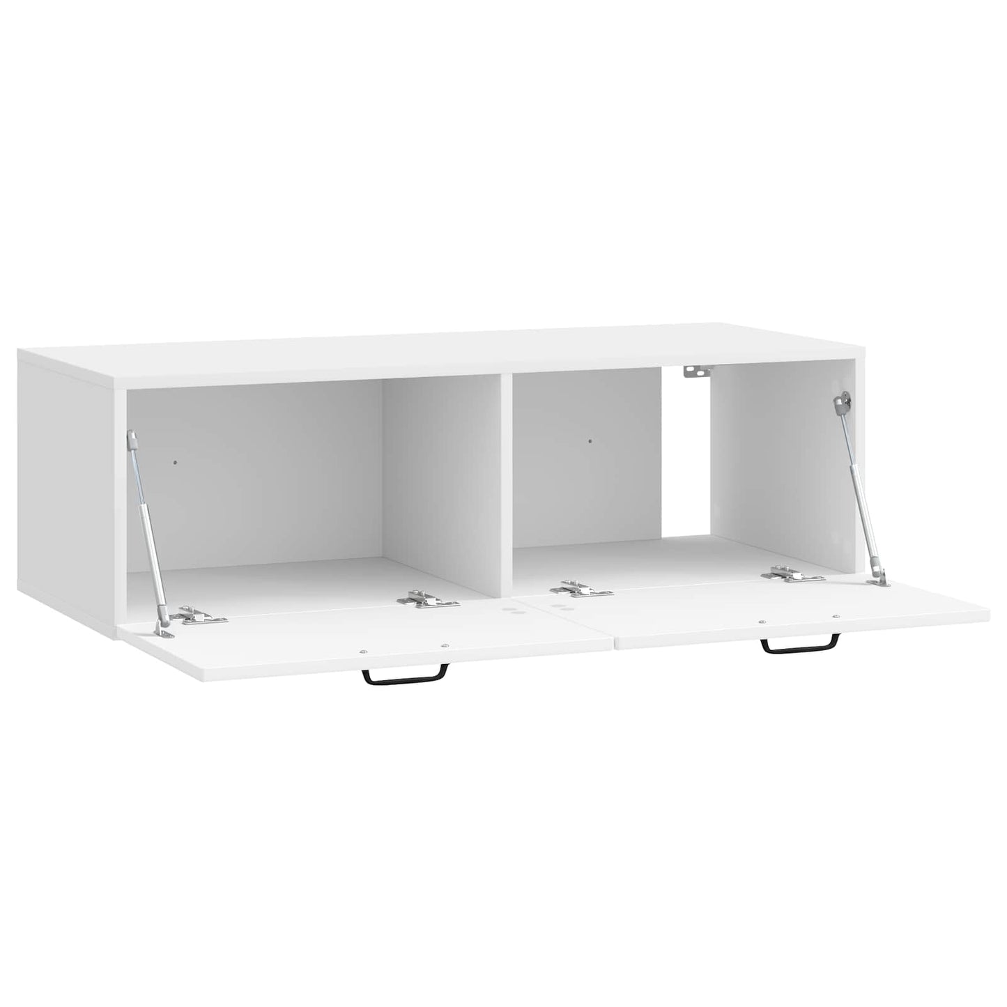 Væghængt TV-skab Hvid højglans 98 x 41 x 30 cm Konstrueret træ
