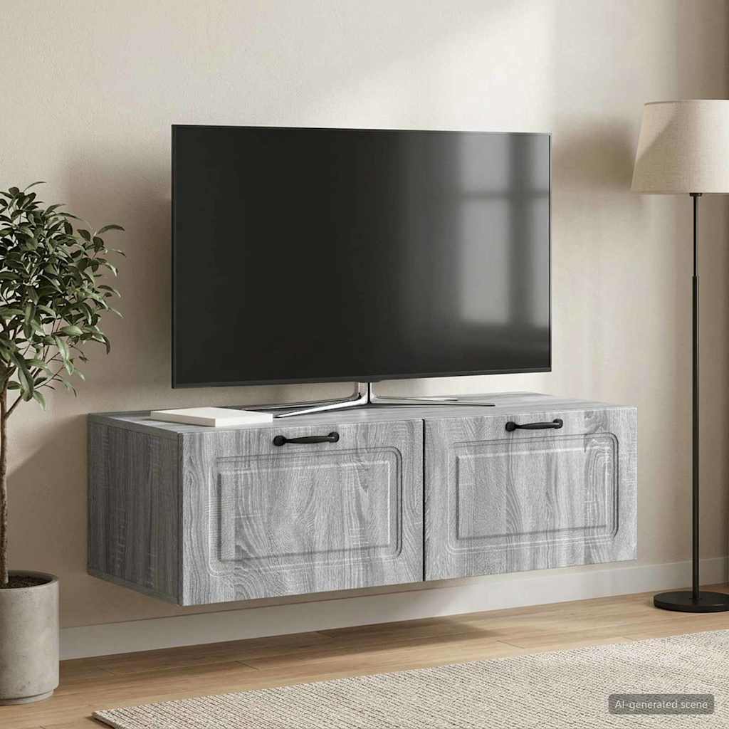 Væghængt TV-skab Grå sonoma-eg 98 x 41 x 30 cm Konstrueret træ