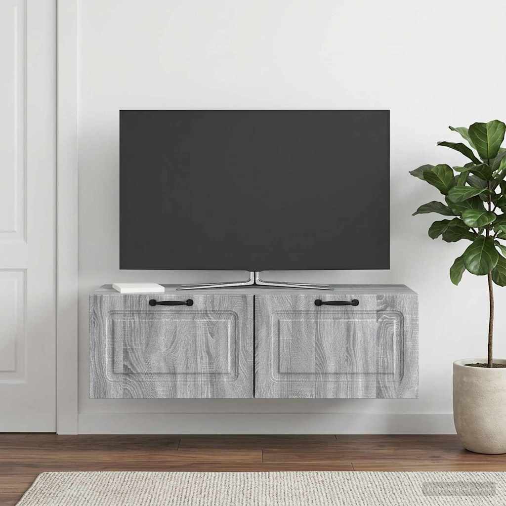 Væghængt TV-skab Grå sonoma-eg 98 x 41 x 30 cm Konstrueret træ