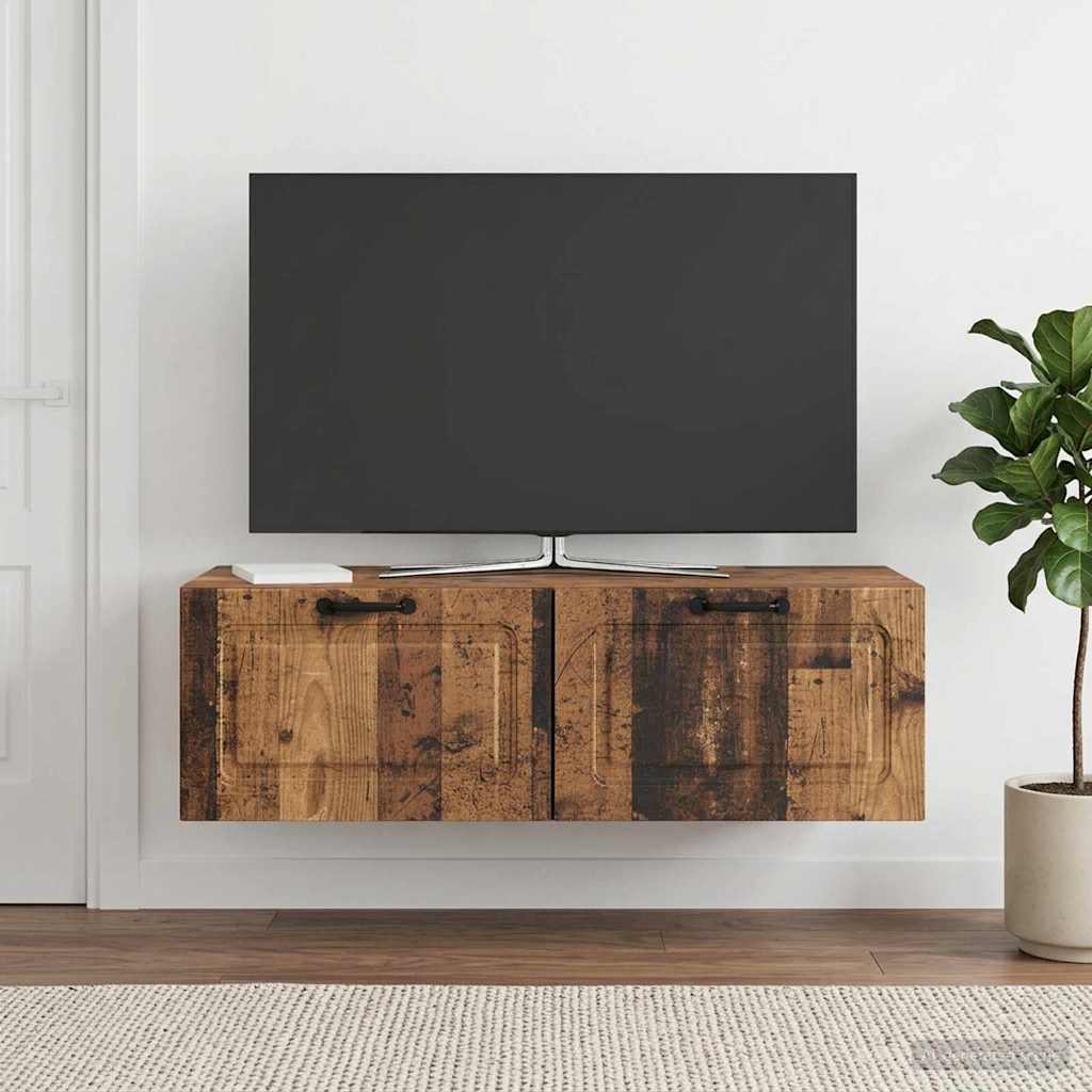 Væghængt TV-skab Gammelt træ 98 x 41 x 30 cm Konstrueret træ