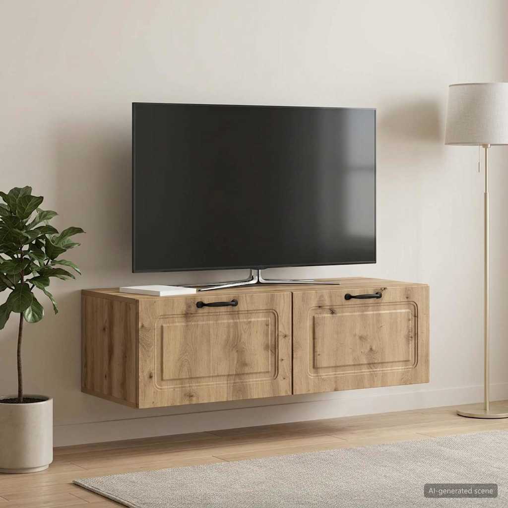 Væghængt TV-skab 98 x 41 x 30 cm Artisan-eg Konstrueret træ