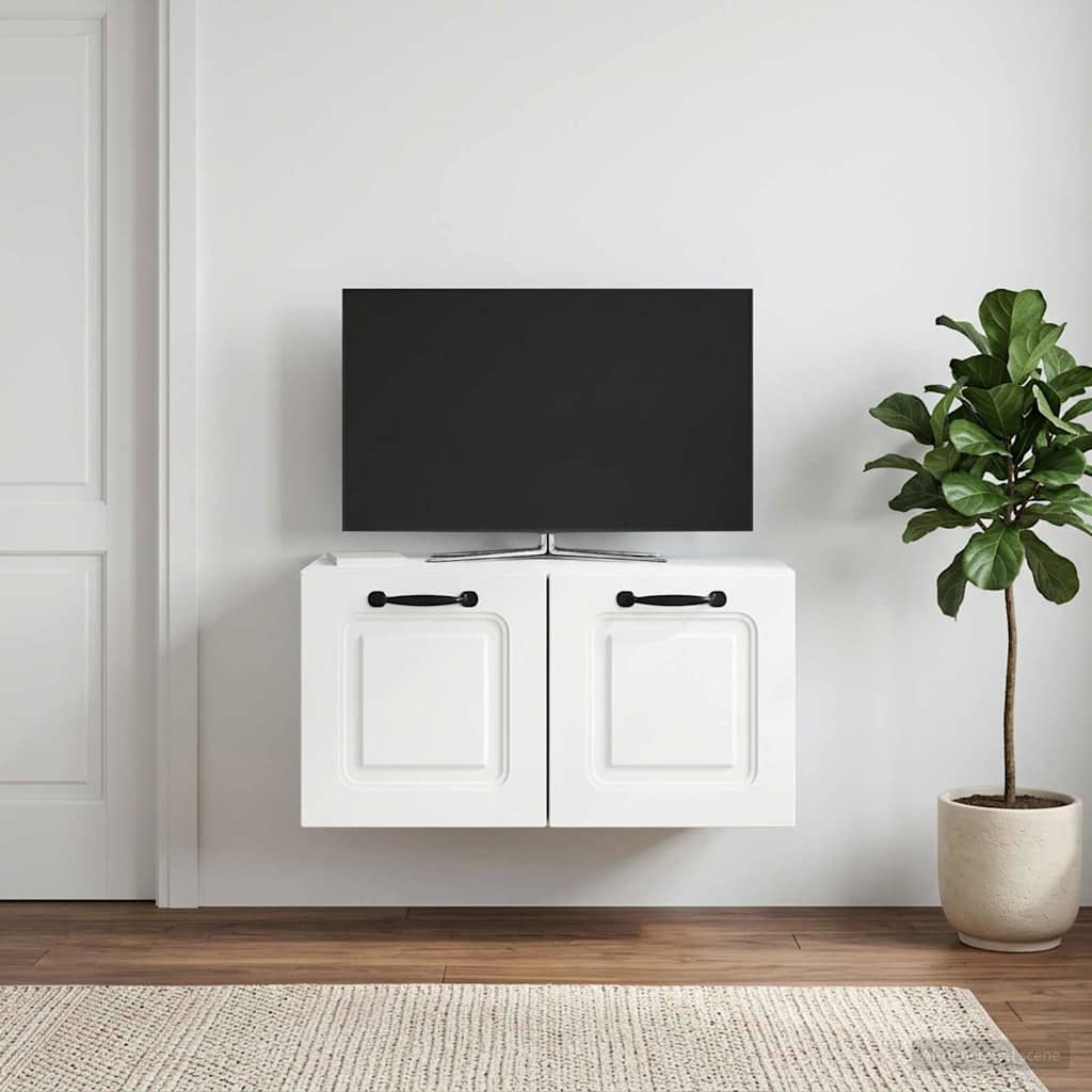 Væghængt TV-skab Hvid 59,5 x 31 x 30 cm Konstrueret træ