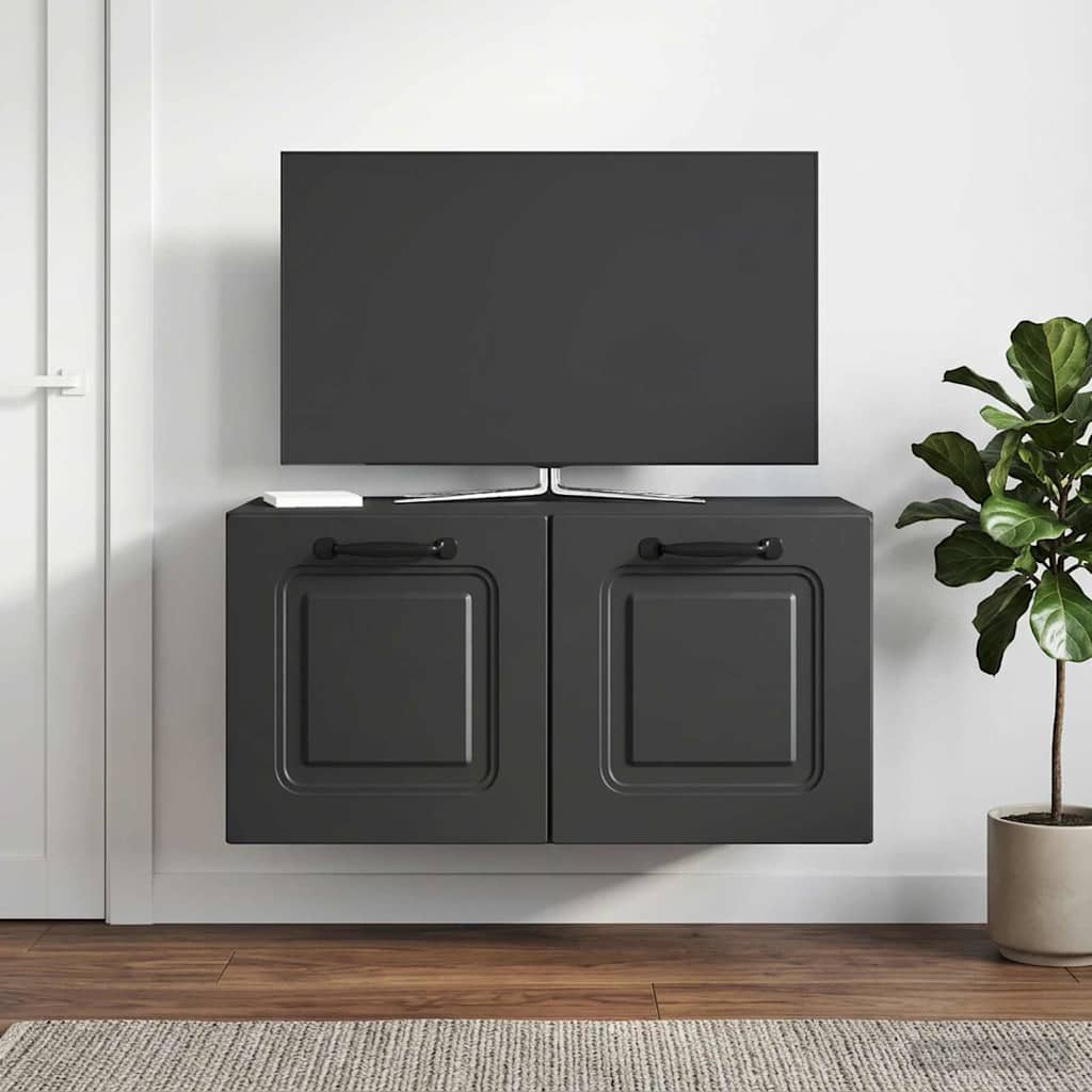 Væghængt TV-skab Sort 59,5 x 31 x 30 cm Konstrueret træ