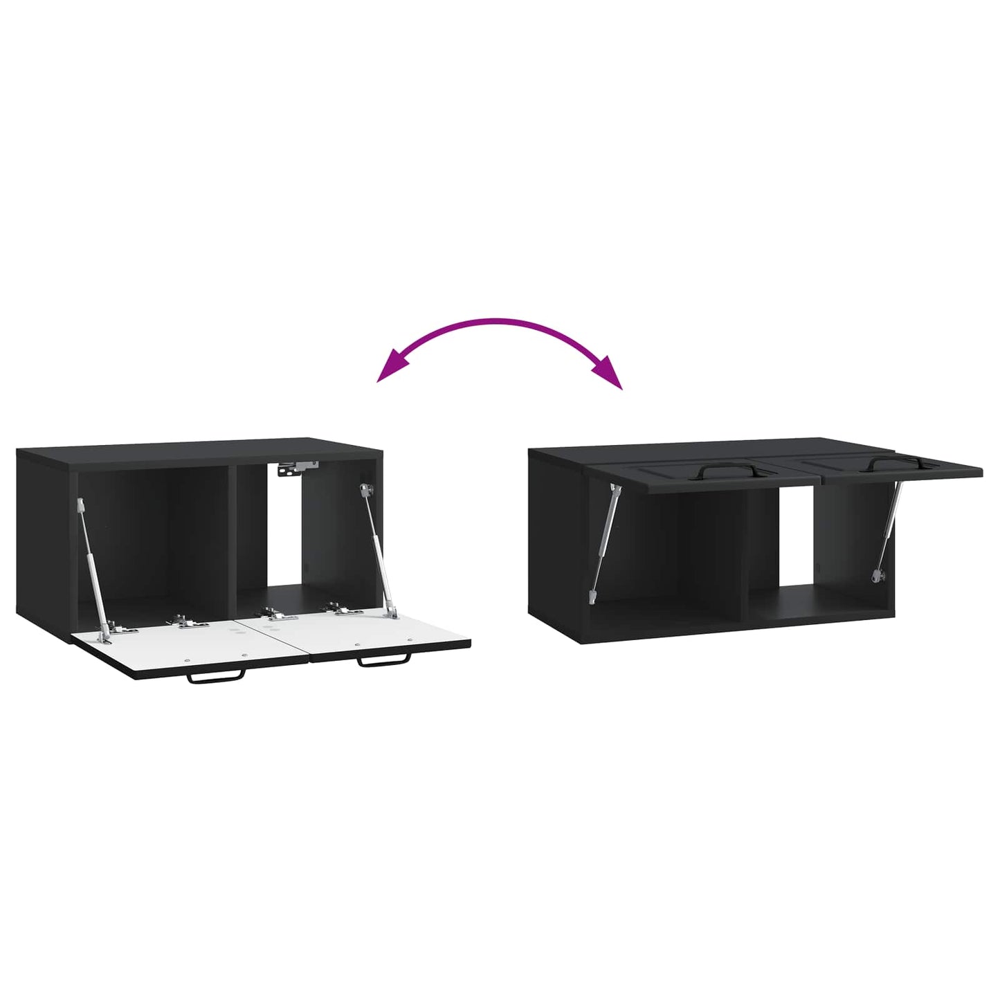 Væghængt TV-skab Sort 59,5 x 31 x 30 cm Konstrueret træ