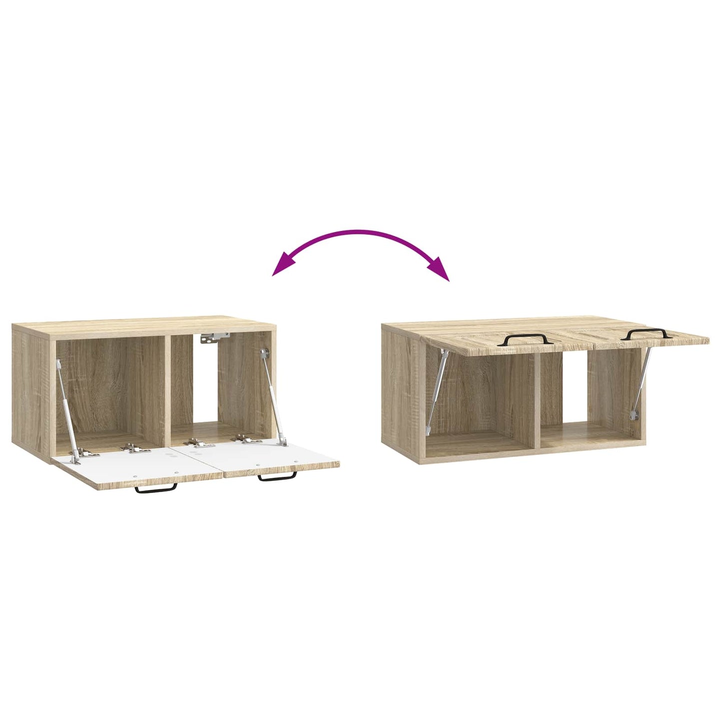Væghængt TV-skab Sonoma-eg 59,5 x 31 x 30 cm Konstrueret træ