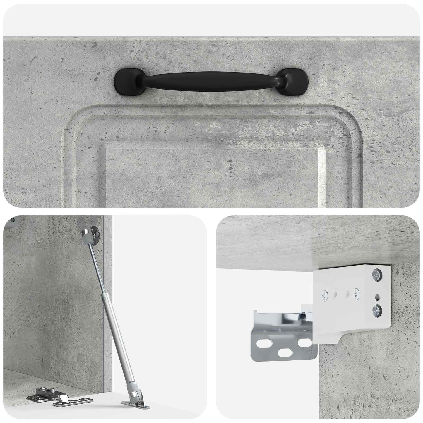 Væghængt TV-skab Betongrå 59,5 x 31 x 30 cm Konstrueret træ