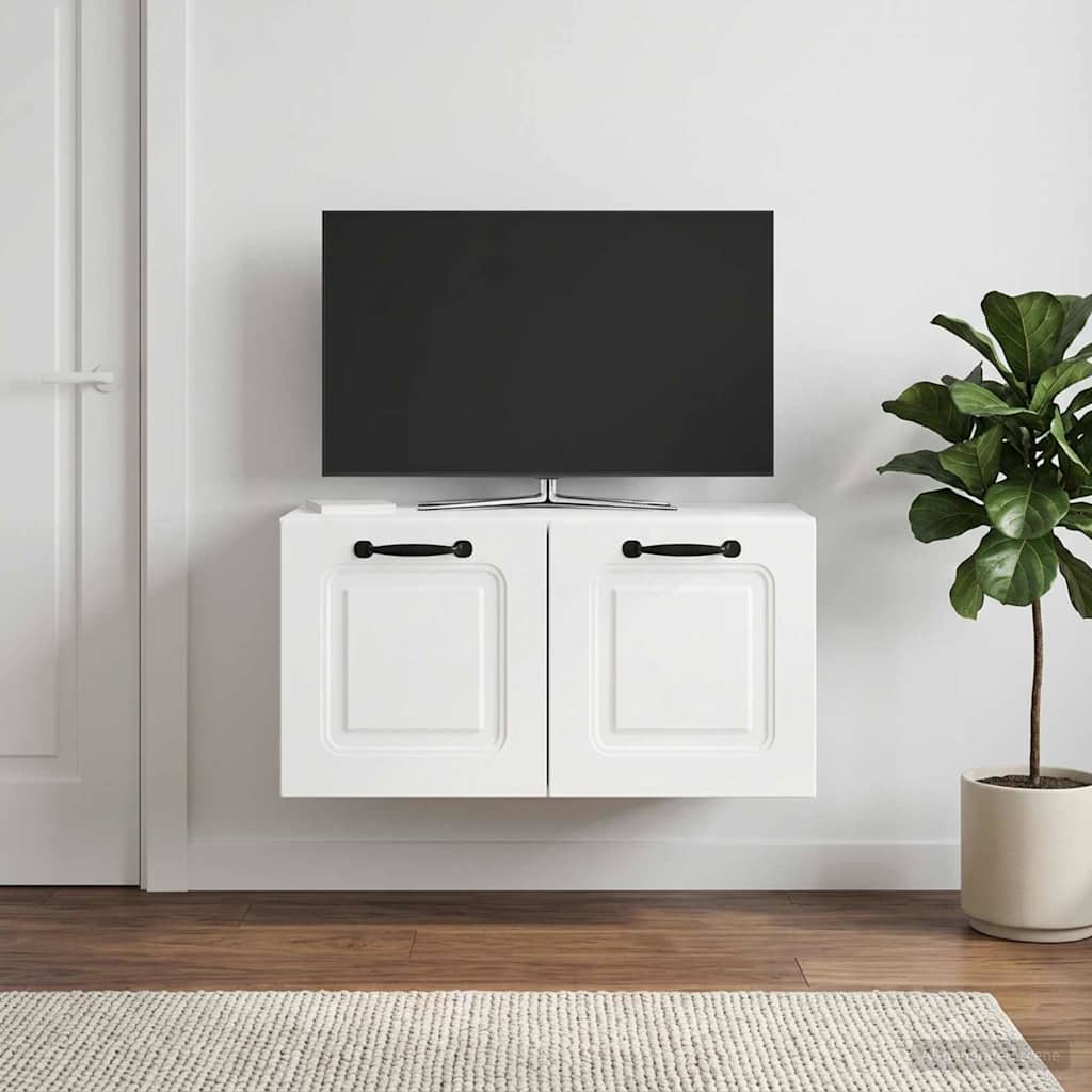 Væghængt TV-skab Vægmonteret Hvid højglans 59,5 x 31 x 30 cm
