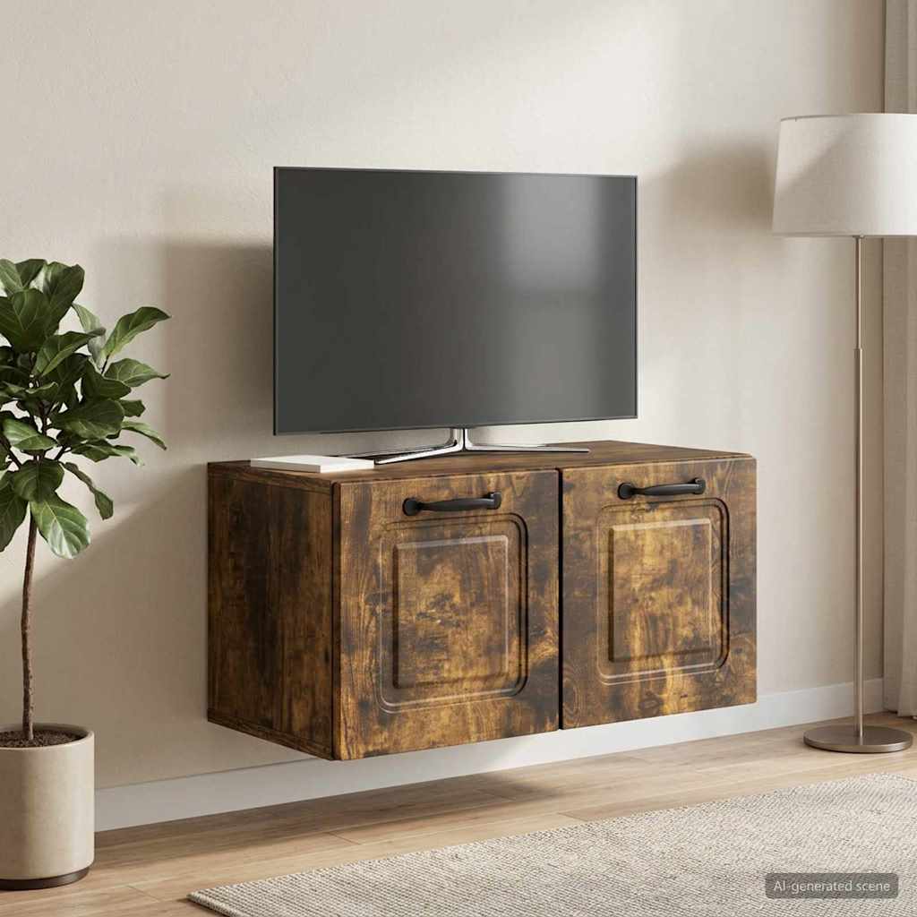 Væghængt TV-skab Røget eg 59,5 x 31 x 30 cm Konstrueret træ