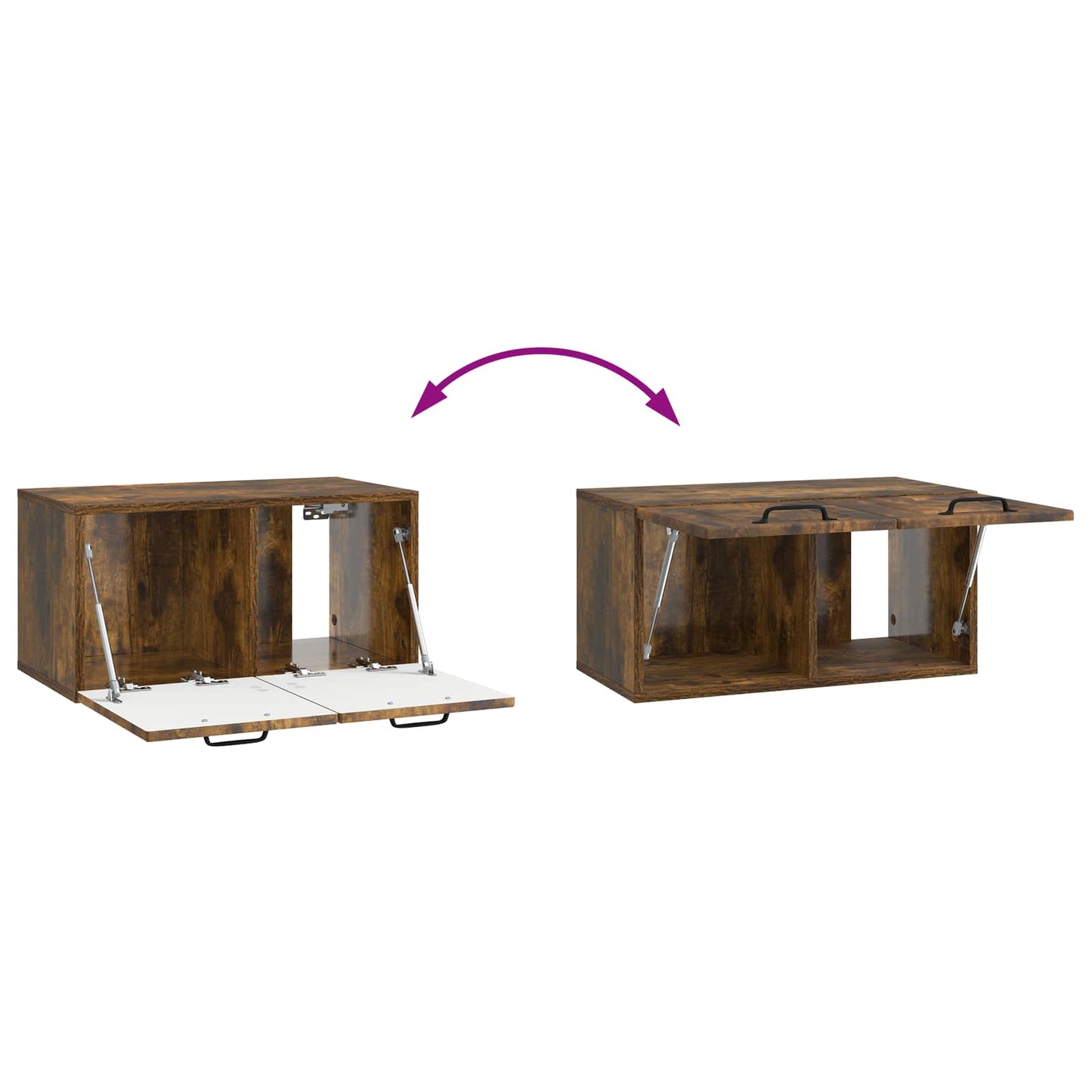Væghængt TV-skab Røget eg 59,5 x 31 x 30 cm Konstrueret træ