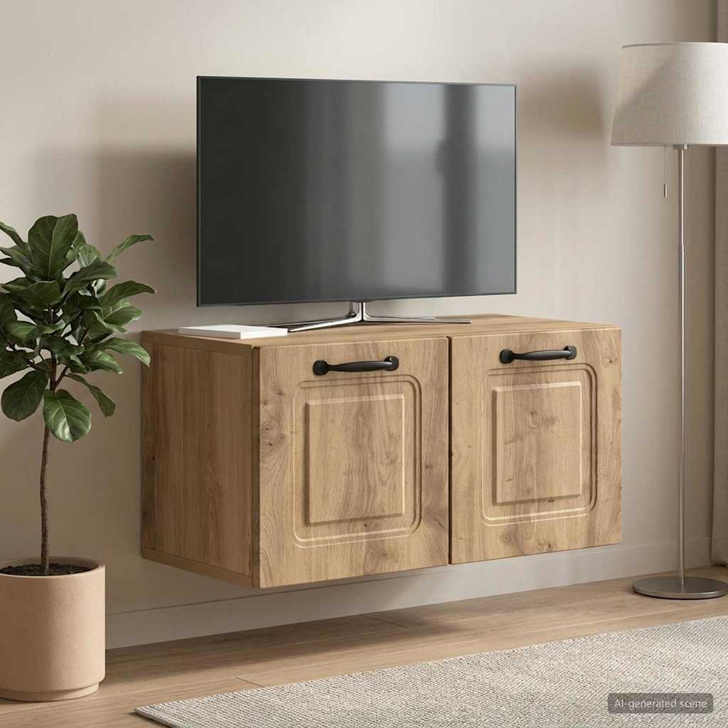 Væghængt TV-skab 59,5 x 31 x 30 cm Artisan-eg Konstrueret træ