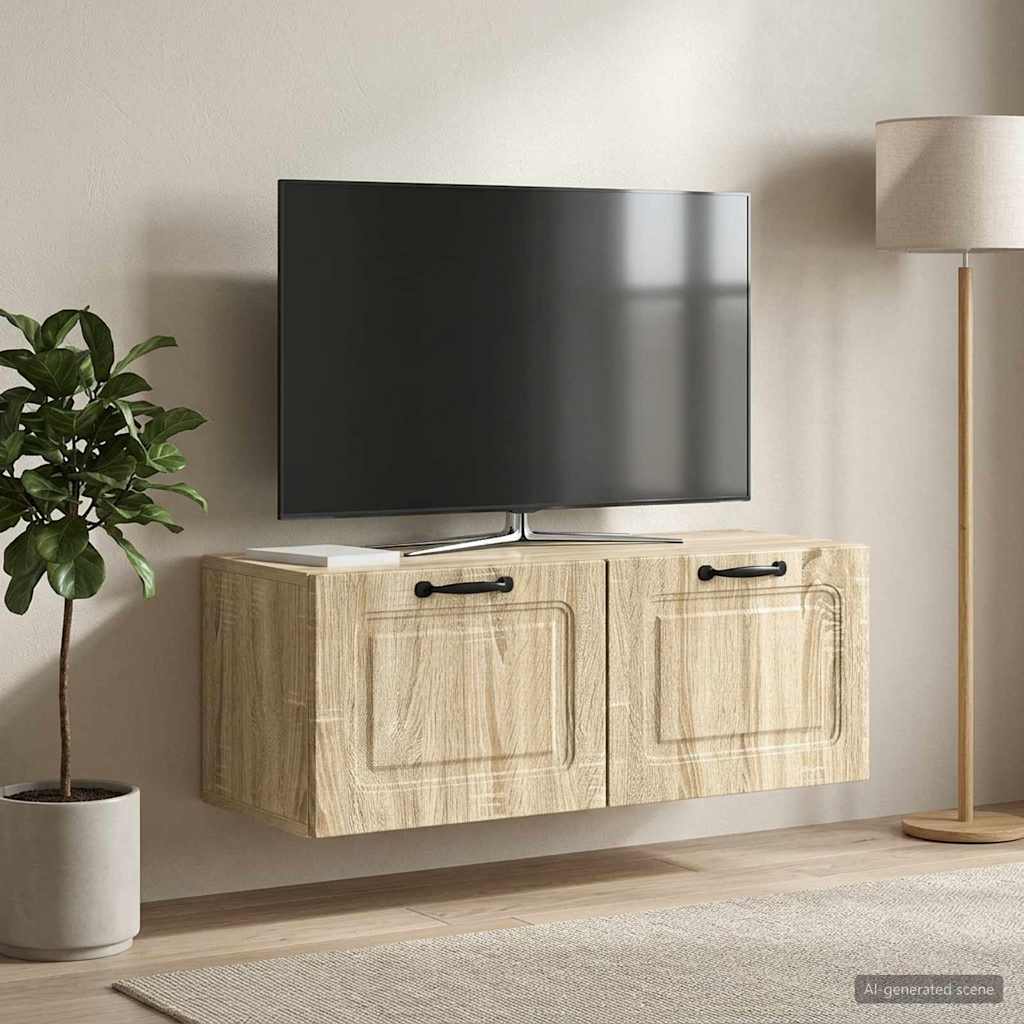 Væghængt TV-skab Sonoma-eg 78,5 x 31 x 30 cm Konstrueret træ