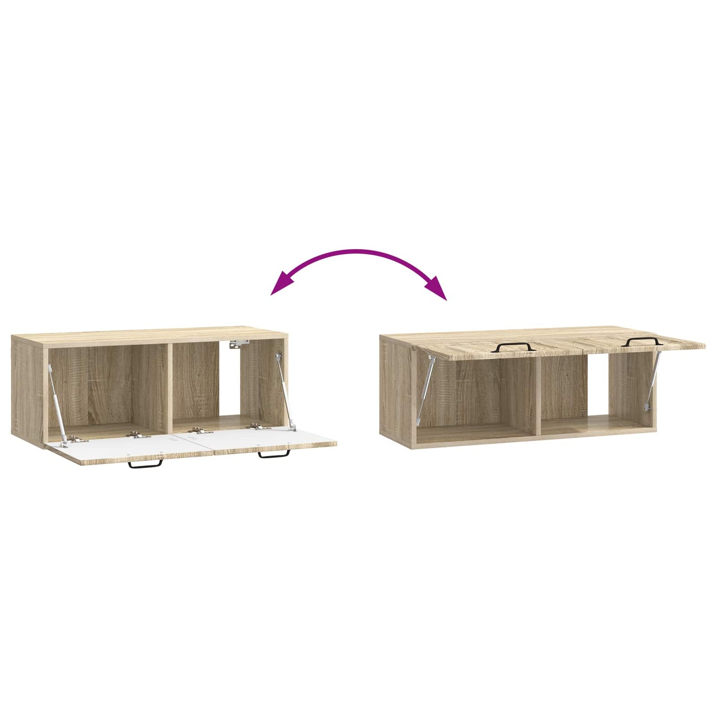Væghængt TV-skab Sonoma-eg 78,5 x 31 x 30 cm Konstrueret træ