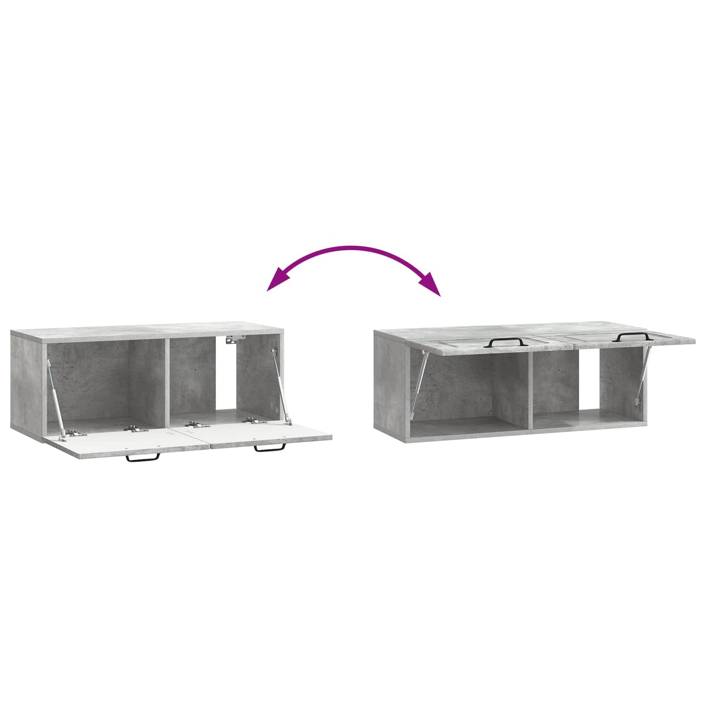 Væghængt TV-skab Betongrå 78,5 x 31 x 30 cm Konstrueret træ