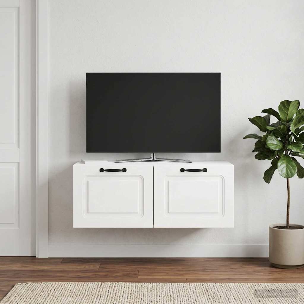 Væghængt TV-skab Vægmonteret Hvid højglans 78,5 x 31 x 30 cm