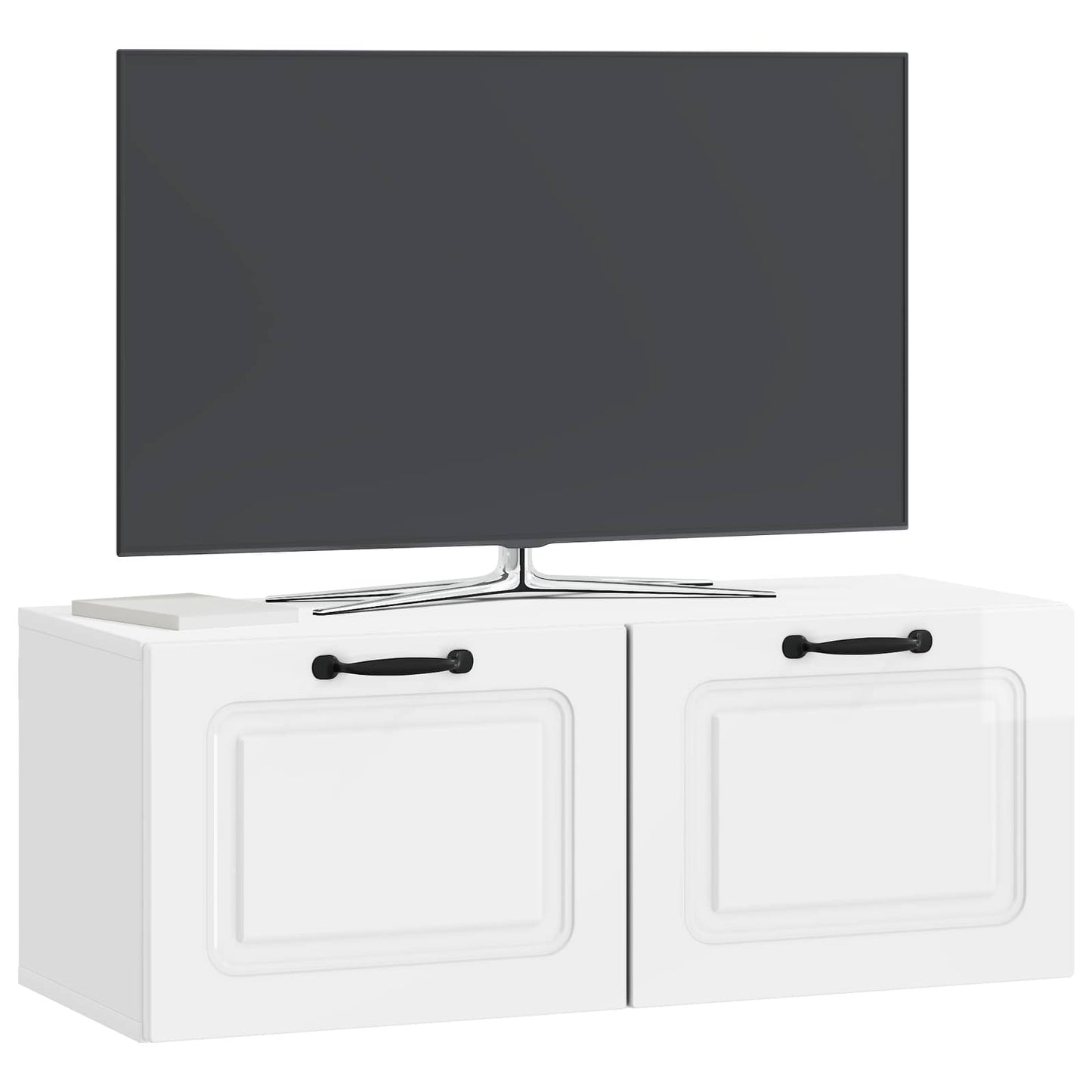 Væghængt TV-skab Vægmonteret Hvid højglans 78,5 x 31 x 30 cm