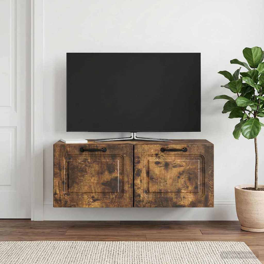 Væghængt TV-skab Røget eg 78,5 x 31 x 30 cm Konstrueret træ