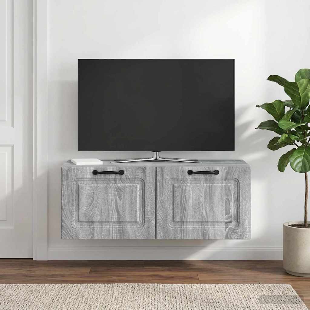 Væghængt TV-skab 78,5 x 31 x 30 cm Grå sonoma-eg