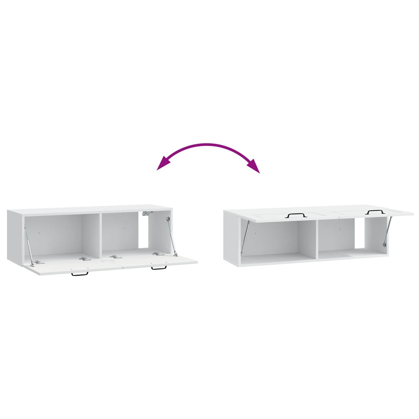 Væghængt TV-skab Hvid 98 x 31 x 30 cm Konstrueret træ