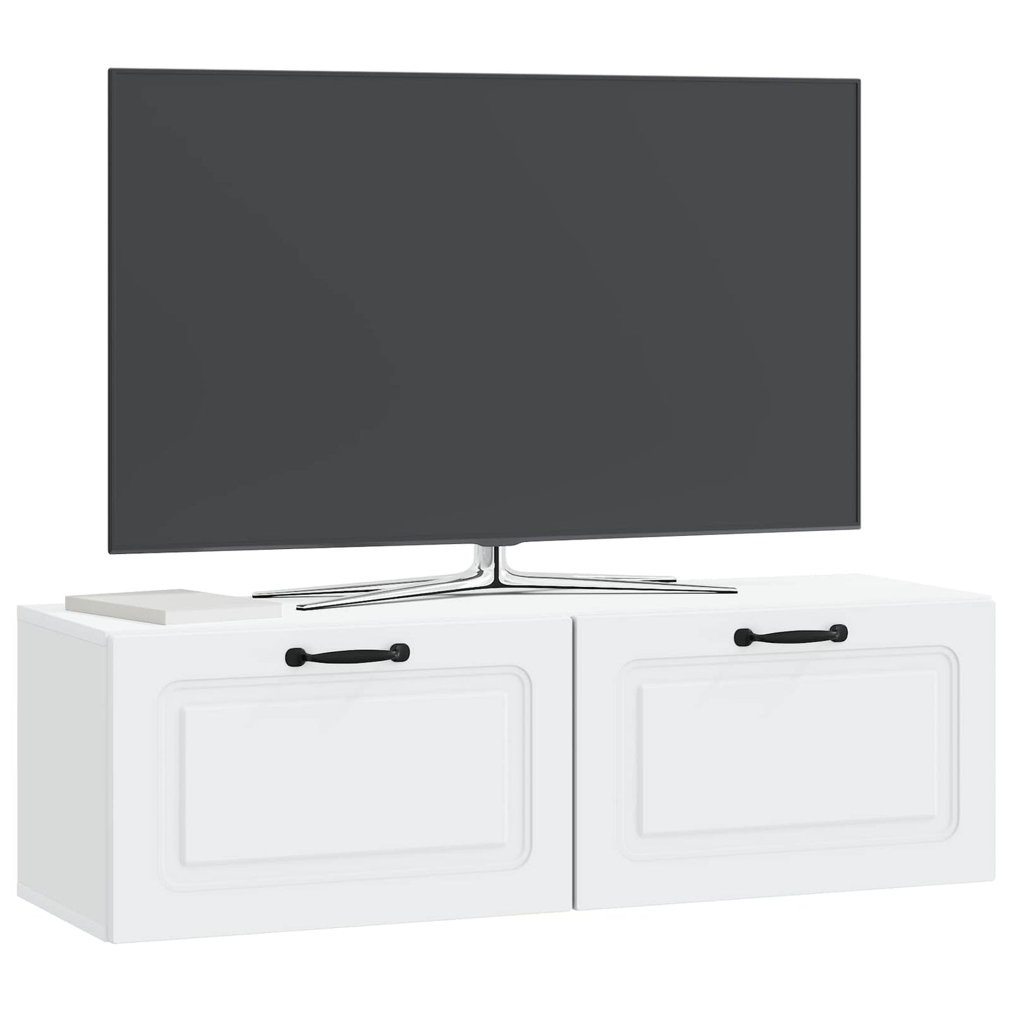 Væghængt TV-skab Hvid 98 x 31 x 30 cm Konstrueret træ