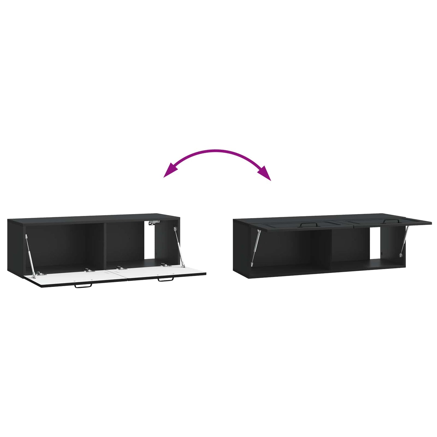 Væghængt TV-skab Sort 98 x 31 x 30 cm Konstrueret træ